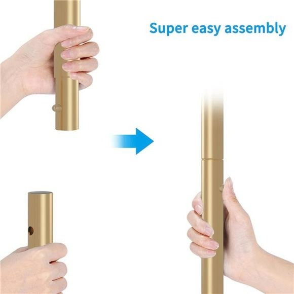 Standard Clothing Garment Rack with Wheels, Extendable, Golden Yellow - Picture 2 of 7